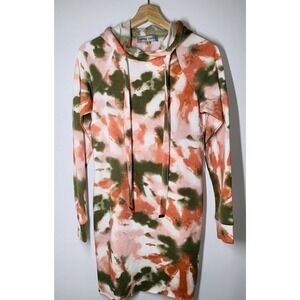 Almost Famous Tie Dye Fitted Hoodie Dress Size S